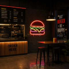 Vinyuup Hamburger - Dekoratif Neon Led Yazı Tabela