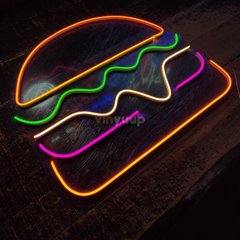 Vinyuup Hamburger - Dekoratif Neon Led Yazı Tabela