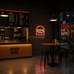 Vinyuup Hamburger - Dekoratif Neon Led Yazı Tabela
