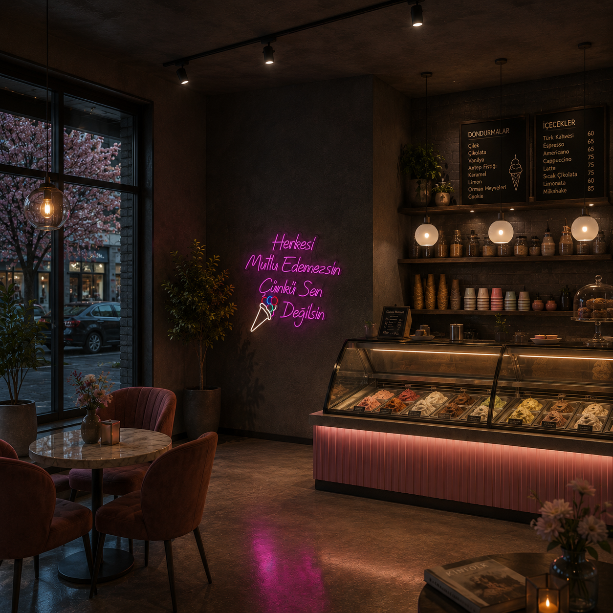 Vinyuup Herkesi Mutlu Edemezsin Çünkü Sen Dondurma Değilsin - Dekoratif Neon Led Yazı Tabela