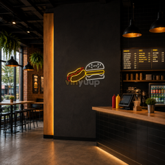 Vinyuup Hamburger Hotdog - Dekoratif Neon Led Yazı Tabela