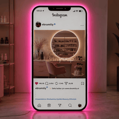 Instagram Telefon Ayna - Dekoratif Neon LED Ayna