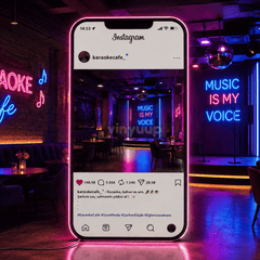 Instagram Telefon Ayna - Dekoratif Neon LED Ayna