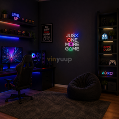 Vinyuup Just One More Game - Dekoratif Neon Led Yazı Tabela