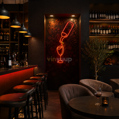 Vinyuup Weinglas füllende Silhouette – Dekorative Neon-LED-Leuchtreklame