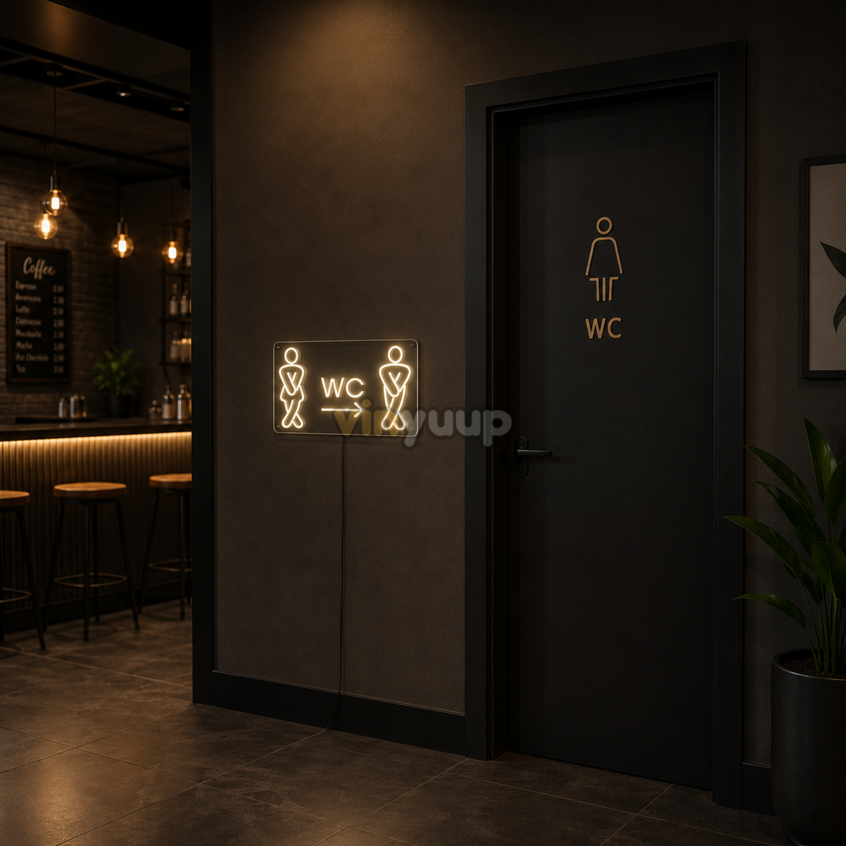 Vinyuup Kadın Erkek Wc V1 - Dekoratif Neon Led Yazı Tabela