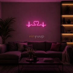 Vinyuup Kalp Ritmi - Dekoratif Neon Led Yazı Tabela