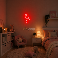 Flamingo - 17x30 cm Dekoratif Neon LED Tabela