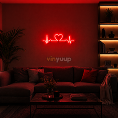 Kalp Ritmi - 55x10 cm Dekoratif Neon LED Tabela