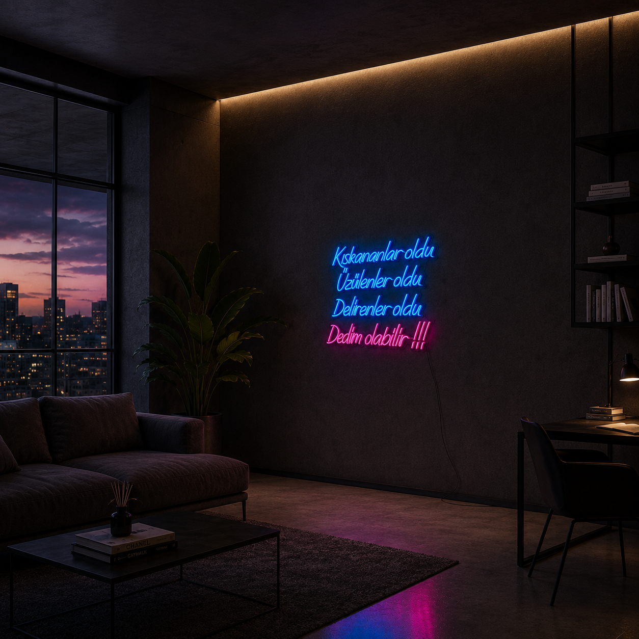 Vinyuup Kıskananlar Oldu - Dekoratif Neon Led Yazı Tabela