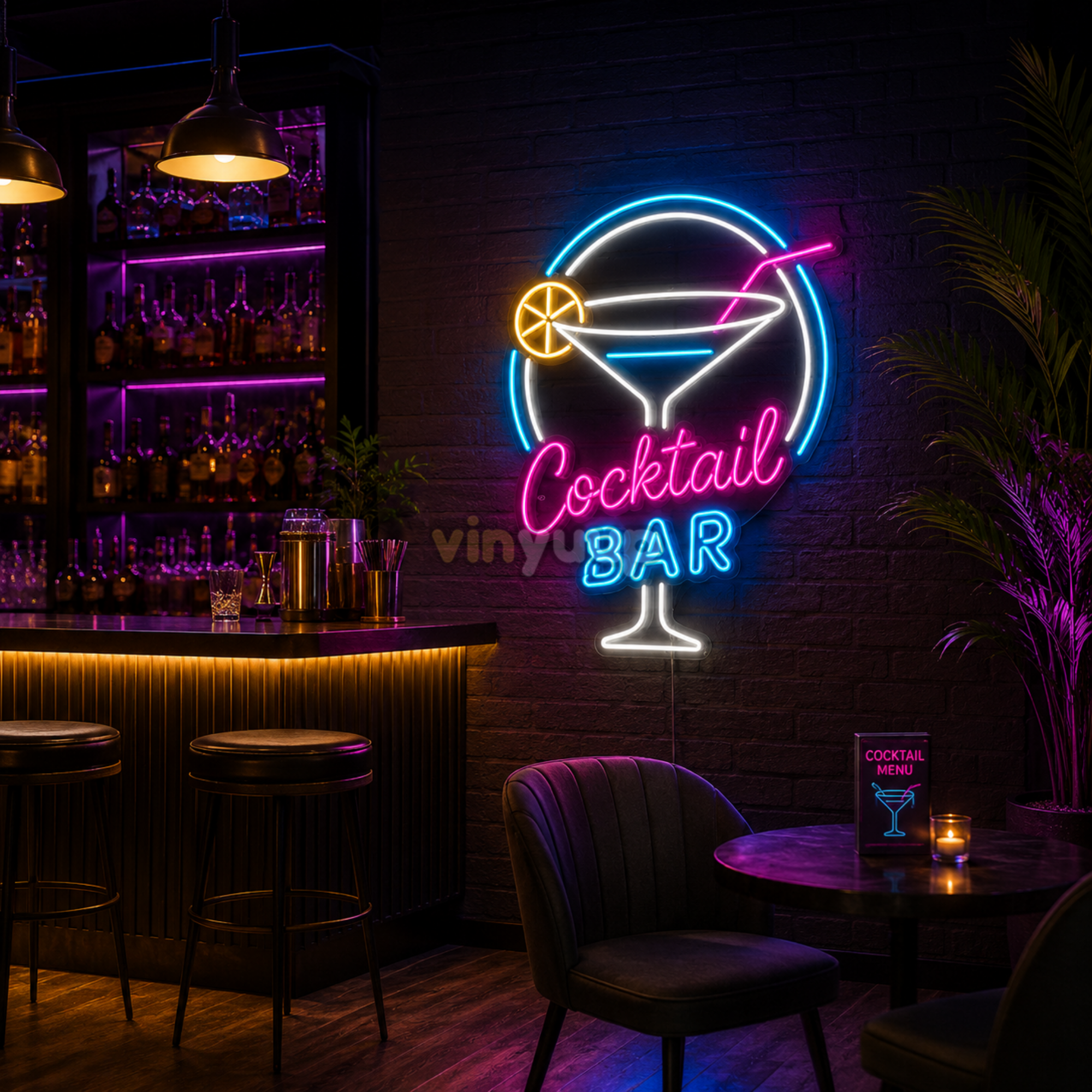 Vinyuup Kokteyl Bar - Dekoratif Neon Led Yazı Tabela