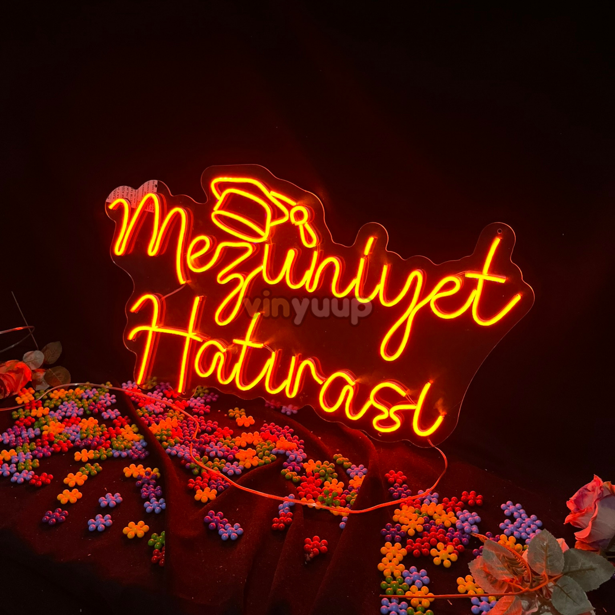 Vinyuup Mezuniyet Hatırası - Dekoratif Neon Led Yazı Tabela