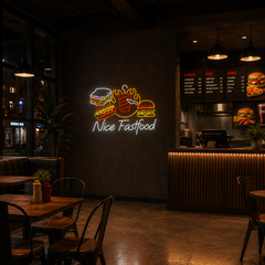 Vinyuup Nice Fastfood- Dekoratif Neon Led Yazı Tabela