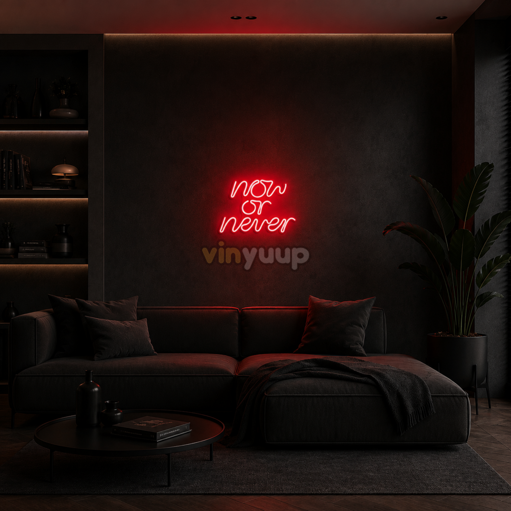 Vinyuup Now Or Never - Dekoratif Neon Led Yazı Tabela