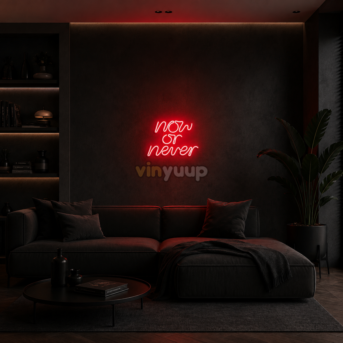 Vinyuup Now Or Never - Dekoratif Neon Led Yazı Tabela
