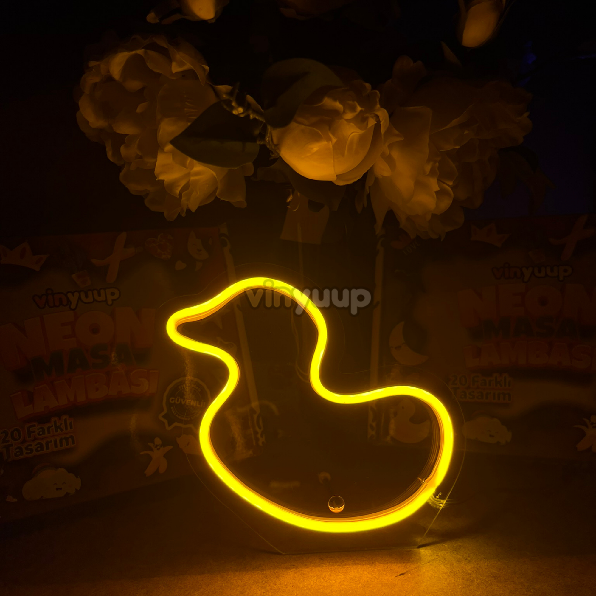 Vinyuup Küçük Ördek - Dekoratif Neon Led Yazı Tabela