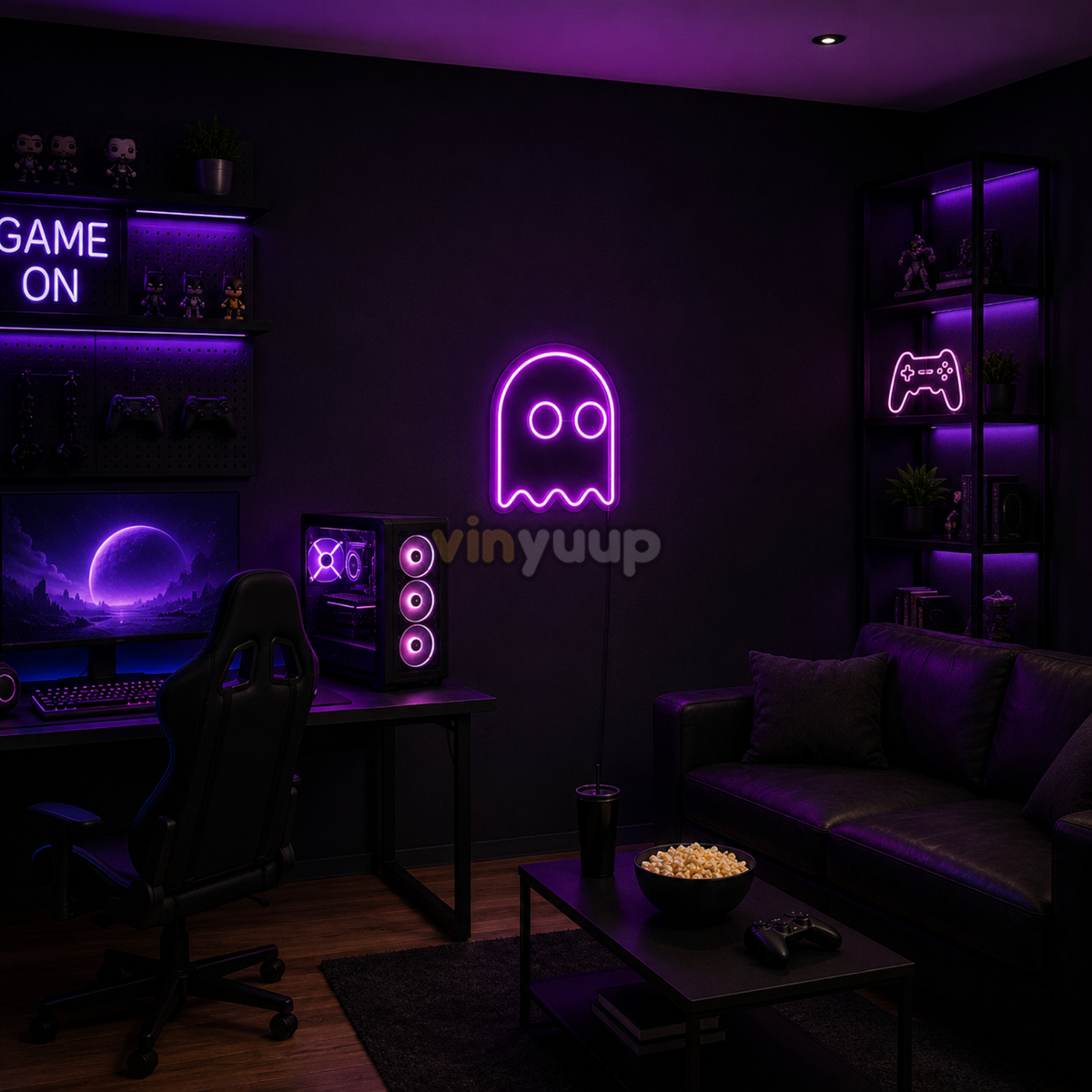 Vinyuup Pacman - Dekoratif Neon Led Yazı Tabela