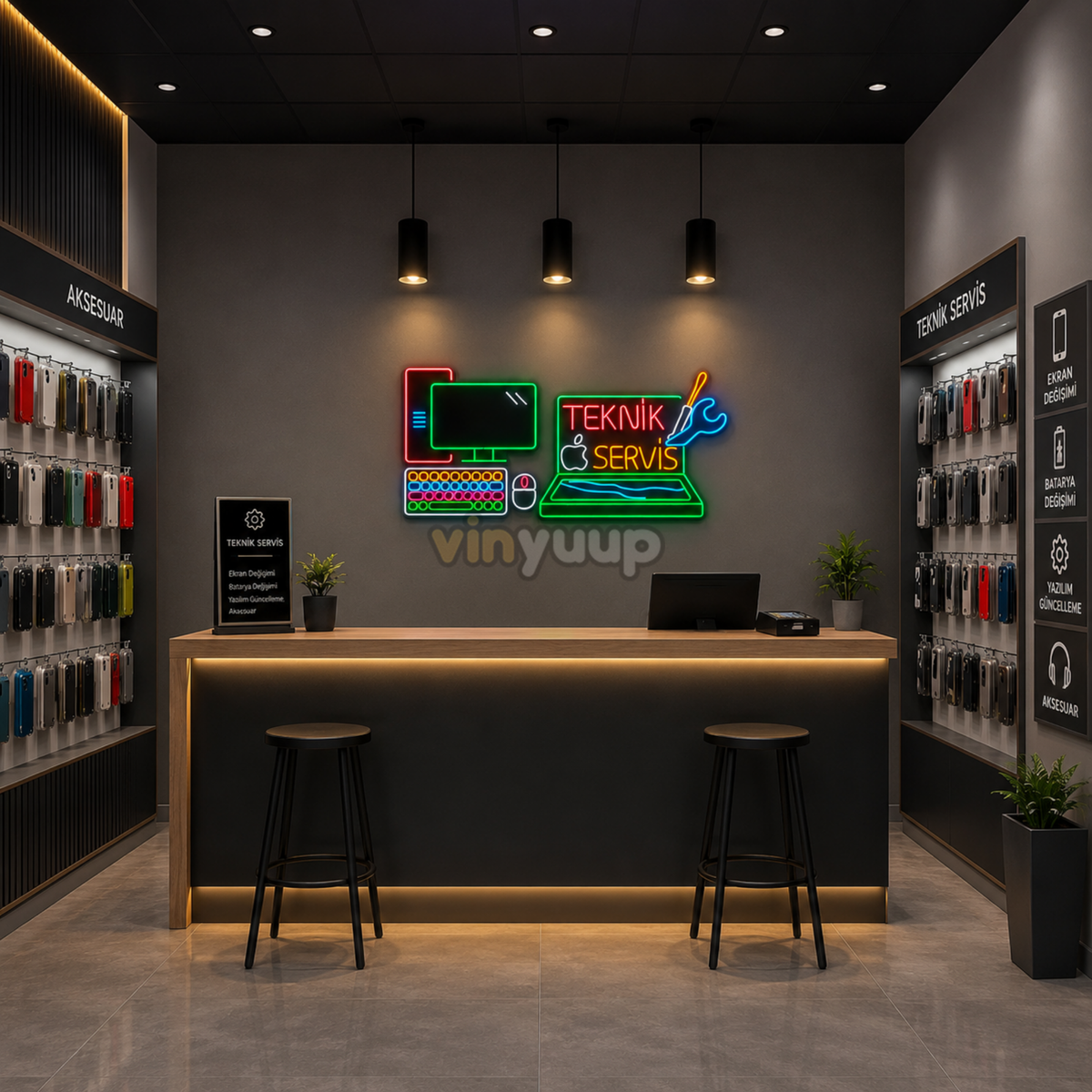 Vinyuup Bilgisayar Teknik Servis - Dekoratif Neon Led Yazı Tabela