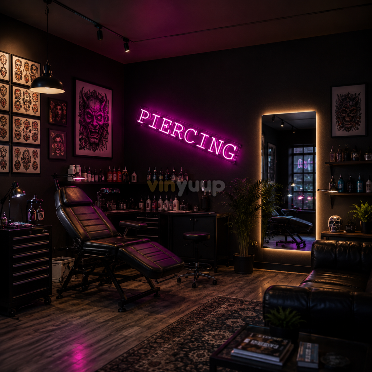 Vinyuup Piercing Tattoo- Dekoratif Neon Led Yazı Tabela