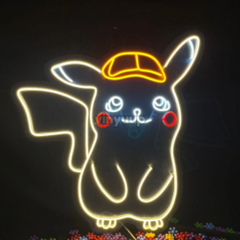 Vinyuup Şapkalı Pikaçu - Dekoratif Neon Led Yazı Tabela
