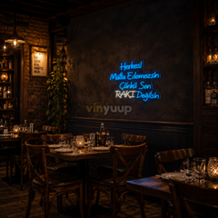 Vinyuup Herkesi Mutlu Edemezsin Çünkü Sen Rakı Değilsin - Dekoratif Neon Led Yazı Tabela