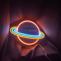 Vinyuup Satürn - Dekoratif Neon Led Yazı Tabela