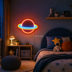 Vinyuup Satürn - Dekoratif Neon Led Yazı Tabela