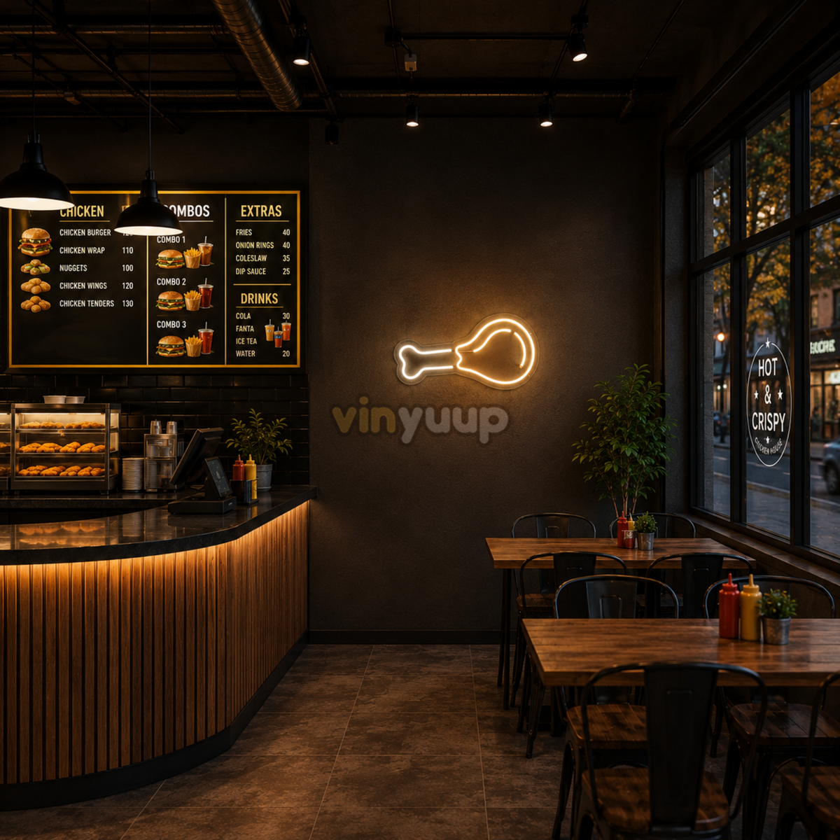 Vinyuup Tavuk Butu - Dekoratif Neon Led Yazı Tabela
