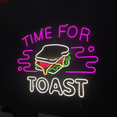 Vinyuup Time For Toast - Dekoratif Neon Led Yazı Tabela