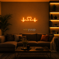 Kalp Ritmi - 55x10 cm Dekoratif Neon LED Tabela