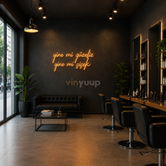 Vinyuup Yine Mi Güzeliz Yine Mi Çiçek - Dekoratif Neon Led Yazı Tabela