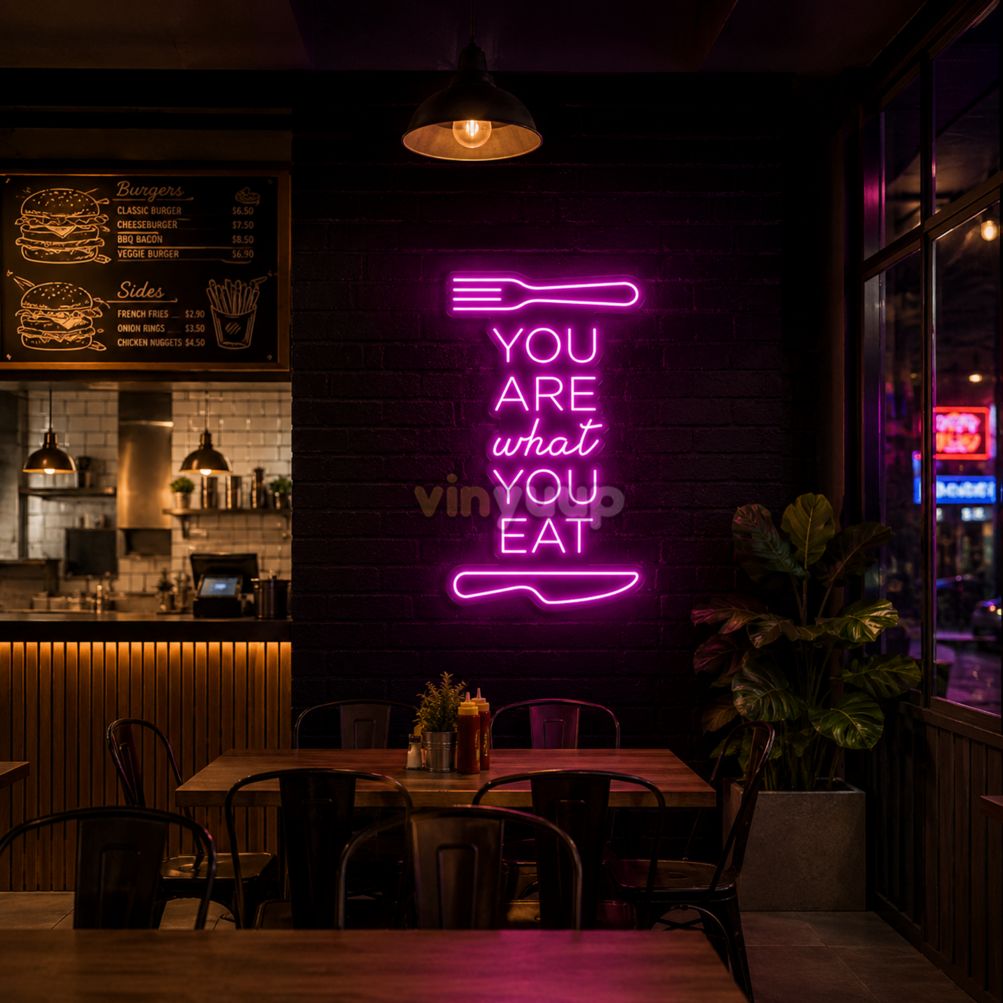 Vinyuup You Are What You Eat - Dekoratif Neon Led Yazı Tabela