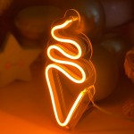Çocuk Odası İçin Masaüstü Küçük Dondurma Şeklinde Neon Led Işıklı Tablo 9 x 20 cm