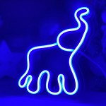 Çocuk Odası İçin Masaüstü Küçük Fil Şeklinde Neon Led Işıklı Tablo 16 x 20 cm