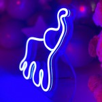 Çocuk Odası İçin Masaüstü Küçük Fil Şeklinde Neon Led Işıklı Tablo 16 x 20 cm