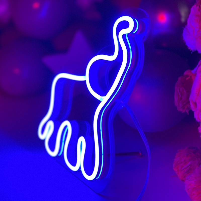 Çocuk Odası İçin Masaüstü Küçük Fil Şeklinde Neon Led Işıklı Tablo 16 x 20 cm