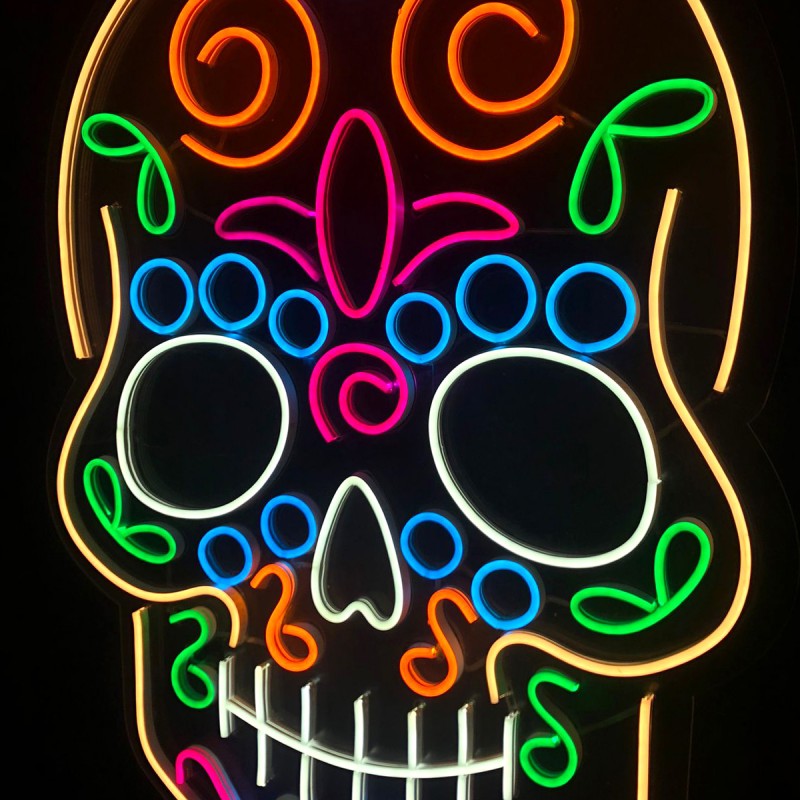 Aztek Kuru Kafa Neon Led Işıklı Tablo