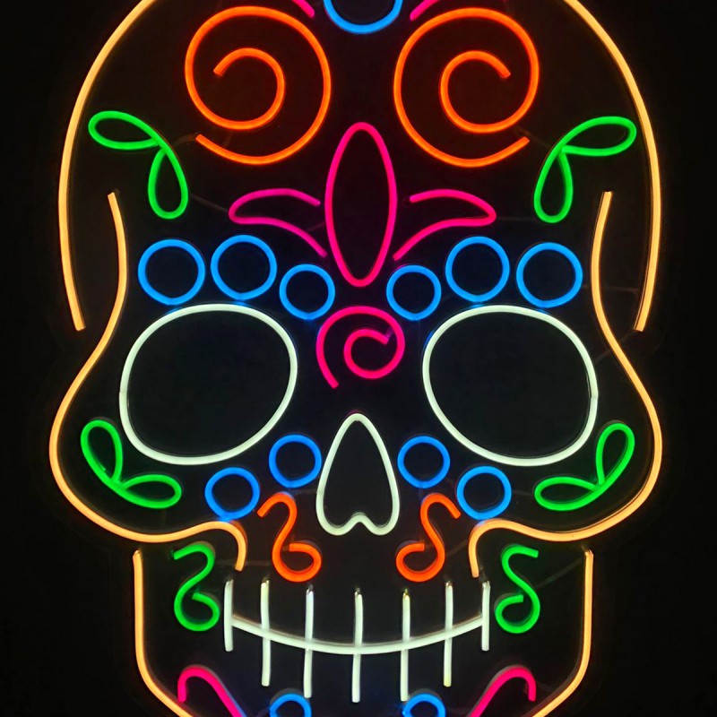 Aztek Kuru Kafa Neon Led Işıklı Tablo