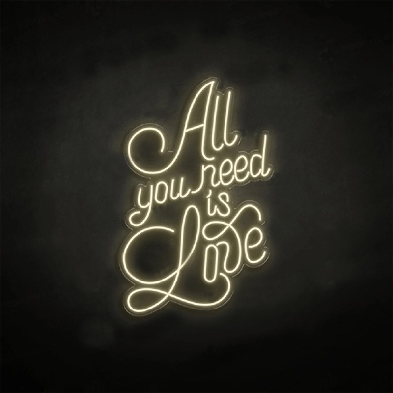All You Need Is Love Neon Led Işıklı Tablo v2