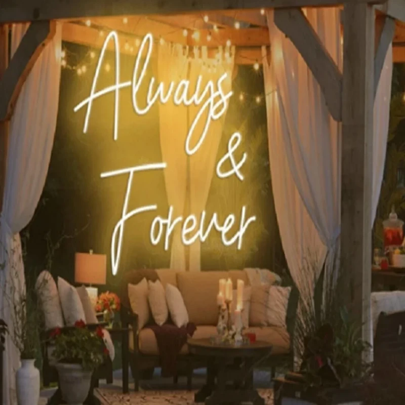 Always Forever Yazılı Neon Led Işıklı Tablo