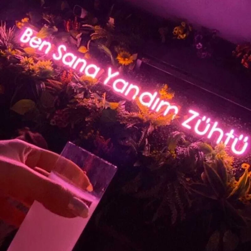Ben Sana Yandım Zühtü Yazılı Neon Led Işıklı Tablo