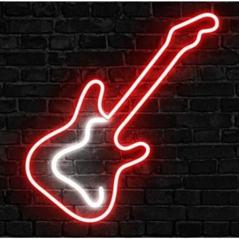 Elektro Gitar Neon Led Işıklı Tablo