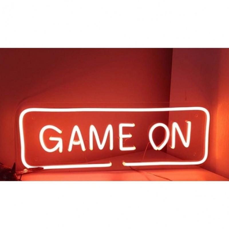 Game On Yazısı Neon Led Işıklı Tablo