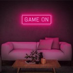 Game On Yazısı Neon Led Işıklı Tablo v2