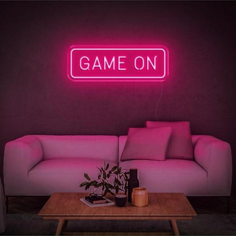 Game On Yazısı Neon Led Işıklı Tablo v2