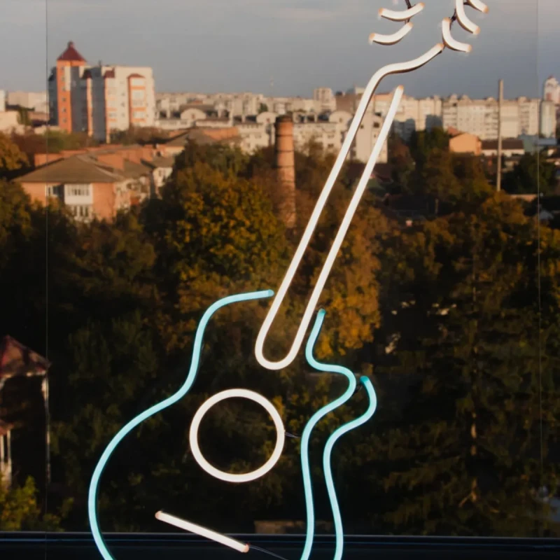 Gitar Neon Led Işıklı Tablo