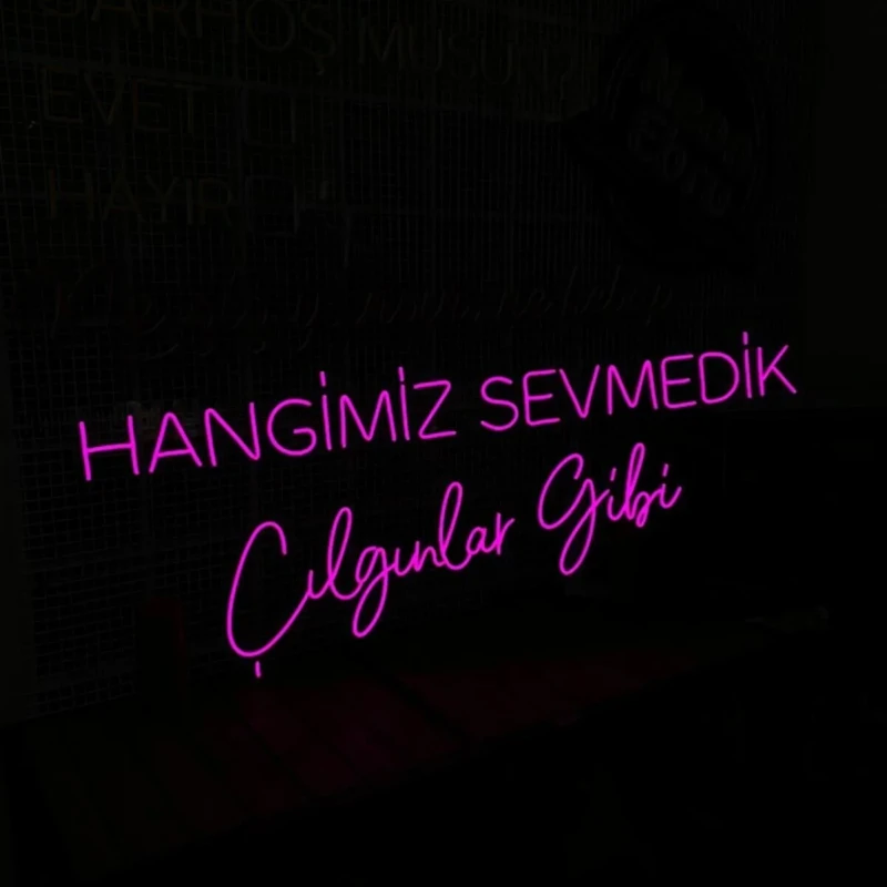 Hangimiz Sevmedik Çılgınlar Gibi Neon Led Işıklı Tablo