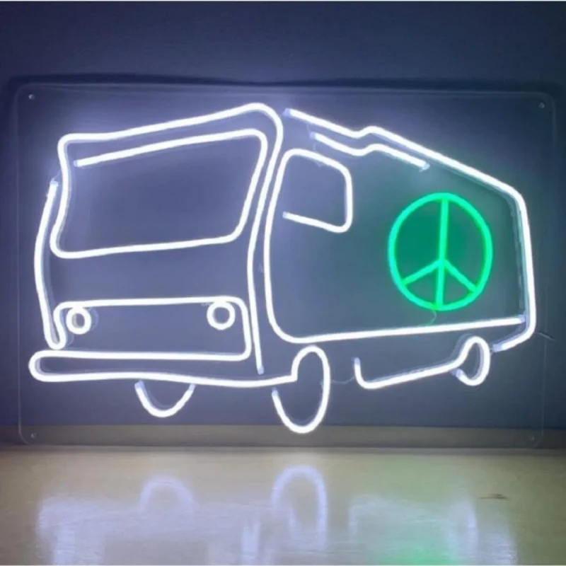 Hippy Karavan Neon Led Işıklı Tablo