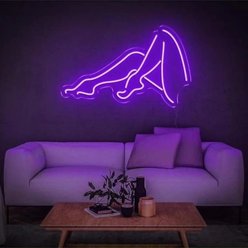 Kadın Silueti Neon Led Işıklı Tablo v3