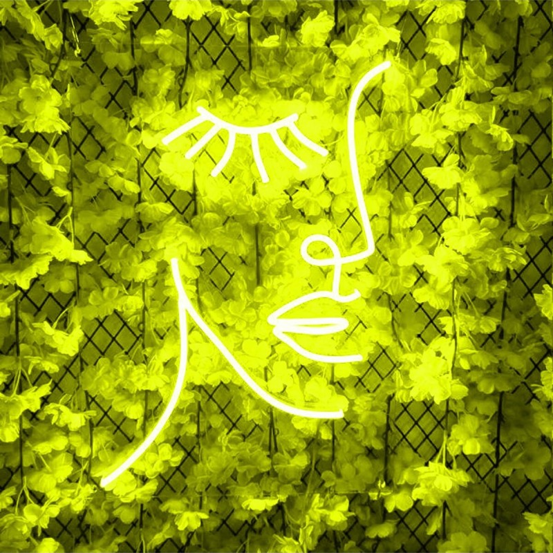Kadın Yüzü Neon Led Işıklı Tablo